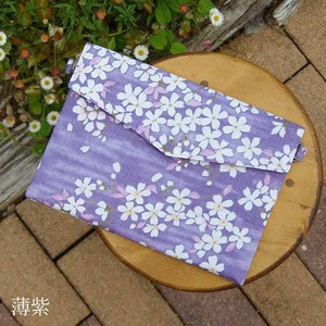 【ショルダーストラップ対応】御朱印帳袋(御朱印帳ポーチ)/桜空(薄紫)