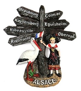 【ドイツより直輸入】マグネット　ALSACE　アルザス　direction sign　7cm