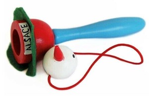 Alsace アルザス　木製こうのとり　けん玉　Ball-Fangspiel■ドイツ直輸入