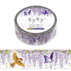 WORLD CRAFT Washi Tape Kira-Kira Masking Tape Wisteria