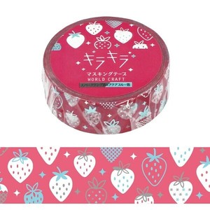 WORLD CRAFT Washi Tape Kira-Kira Masking Tape Strawberry