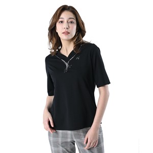 【日本製】【接触冷感】ネックレスモチーフ　5分袖カットソー　VALENZA　5152412
