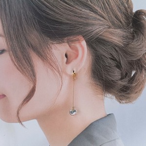 金耳针耳环 蓝色