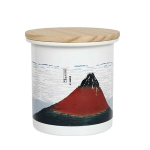 Enamel Storage Jar/Bag Coffee Red-fuji Café