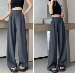 ワイドパンツ ハイウエスト ロング  無地  ゆったり  快適  レディース ファッション  DYLA136