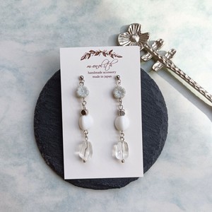 Pierced Earrings Silver Post Clear