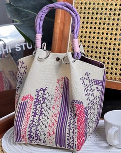 お洒落 手提げ 幾何学柄 コンパクトサイズ ミニトートバッグ 　ba0508