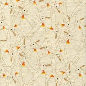 綿麻シーチング　KTS7116　密集ペンギン　全4色　/布　手づくり　ハンドメイド