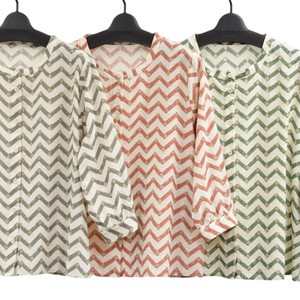 Button Shirt/Blouse Geometric Pattern Shirtwaist