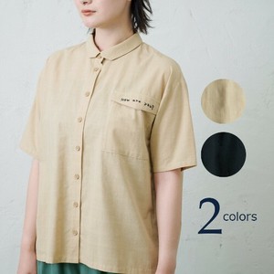 【SDギャザリング】2025年春夏新作！入荷！【ロゴ刺繍サイドボタンシャツ】emago 北欧 大人の
