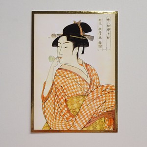 ポストカード 浮世絵 喜多川歌麿 婦女人相十品 ポッピンを吹く娘 LAG-2637 ミュージアム アート