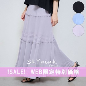 【WEB限定特別価格】ティアード切り替えプリーツスカート skypink東京