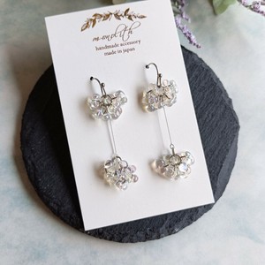 Pierced Earrings Silver Post Clear