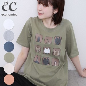 2025SS　猫プリント Tシャツ　2025新作　Economico