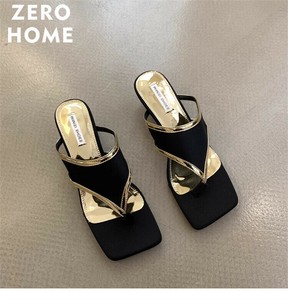 挟み指ヒールサンダル 品質涼感 夏用オシャレビーチサンダル