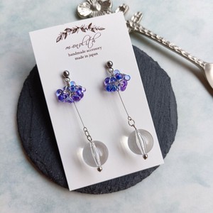 Pierced Earrings Silver Post Clear