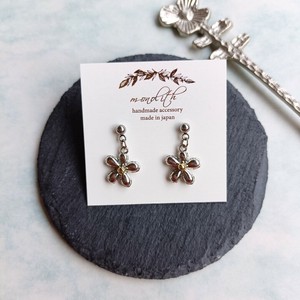 Pierced Earrings Silver Post Flower
