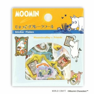 WORLD CRAFT Stickers Hyokkori Moomin Flake Seal Picture Frame