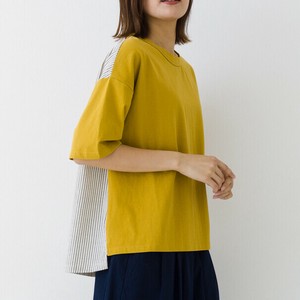 【2025春夏新作 kermu】10913 リサイクルコットン100％ 異素材コンビTシャツ