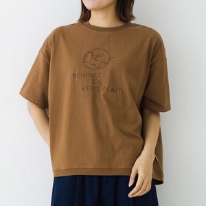 【2025春夏新作 kermu】10916 リサイクルコットン100％ ドーナツ刺繍 ワイドTシャツ
