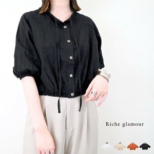 Button Shirt/Blouse Cropped Stripe Dobby [2025 NEW]