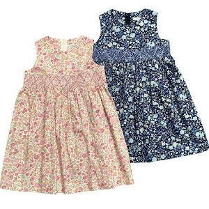 【日本製 】【子供服】 花柄スモッキング刺繍ワンピース ［80〜140cm］