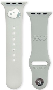 ピーナッツ Apple Watch 42/41/40/38mm 対応 シリコンバンド グレー SNGG-154B