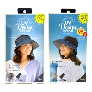 くるくる UV デニム バイザー コンパクト 洗濯 サイズ調節 UVカット サンバイザー