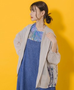 蝶柄メッシュ切替コクーンパーカー