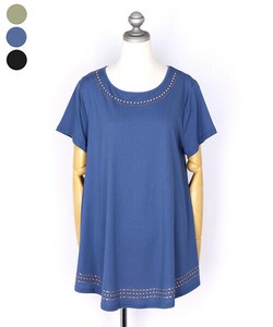 T-shirt Tunic A-Line Rhinestone 100% Cotton Cut-and-sew [2025 NEW]