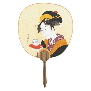 日本製(MADE IN JAPAN)  うちわ 浮世絵 (湯呑) 2922