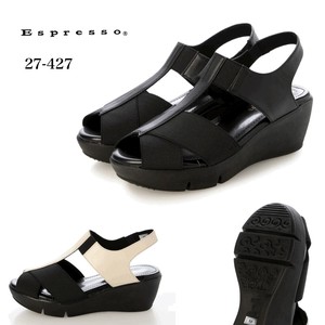 【25SS】4E 厚底　ゴムフィットこデザイン　コンフォートサンダル　(27-427)