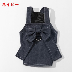 服 ワンピース リボン、可愛い  デニム 犬 ペット用品   MBQ378