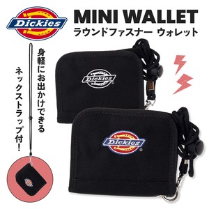 Dickiesポリロゴラウンドファスナー札入 / ポリエステル 男子 財布 男女兼用 ディッキーズ ひも付 2025新作