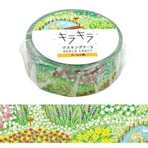 WORLD CRAFT Washi Tape Kira-Kira Masking Tape Flower Garden