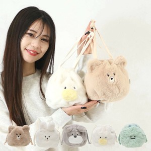 【予約商品/2025新作】スフレベア巾着ポーチ　シュナウザー　イヌ　ウサギ　イエティ　アヒル