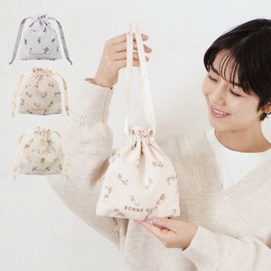 【2025新作】モチーフプリント巾着ポーチ ネコ　猫 ポーチ 小物入れ シュナウザー うさぎ