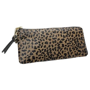 DAICO Pisoraro(ピソラロ) ハラコ 薄マチロングウォレット LEOPARD-BR PR240
