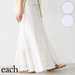 【each　新作入荷】裾切替・総レーススカート　 each東京