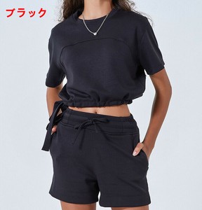 Tシャツ /  ショートパンツ   半袖 無地 ゆったり 快適 レディース ファッション MBQ415
