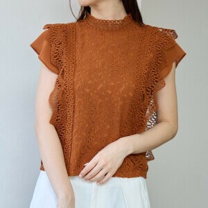 [SD Gathering] Button Shirt/Blouse Lace Blouse French Sleeve [S/S NEW]