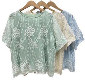 T-shirt Transparency Round Neck T-Shirt Floral Pattern