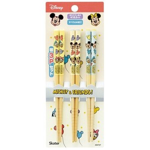 スケーター 【予約販売】箸3Pセット（竹／16.5cm）ディズニー／ミッキー＆フレンズ 風船