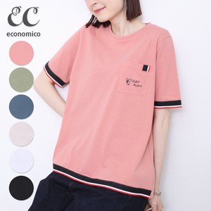 2025SS　DOGプリントポケット付配色テープ使いTシャツ　犬　2025新作　Economico