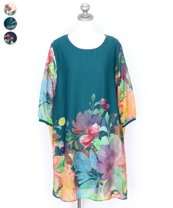 Tunic Tunic Floral Pattern A-Line 7/10 length [2025 NEW]