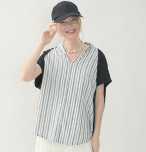 Button Shirt/Blouse Stripe 100% Cotton S/S