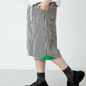 Knee-Length Pant Ladies fashion Stripe [S/S NEW]