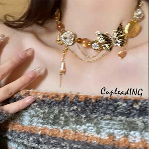 シーズン商品 INSスタイル 首鎖 気質 ネックレス レトロ ギャル 蝶のネックレス 鎖骨鎖 飾り