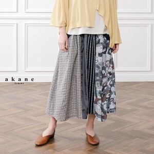Skirt Patchwork Mixing Texture Gathered Skirt S/S