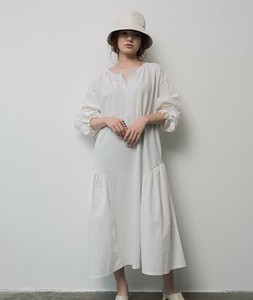 Casual Dress Deer Dappled Pattern Puff Sleeve S/S